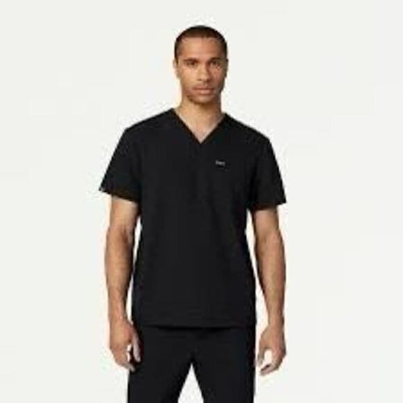NWT Jaanuu Mens Platt Classic Scrub Top Sz L Midnight Navy - Picture 1 of 10